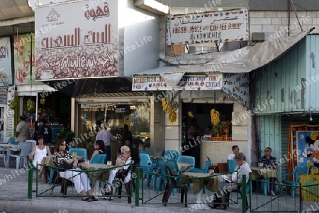 a Cafe Shop in the city of Aqaba on the red sea in Jordan in the middle east.