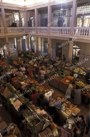 the Market in the city of  Mindelo on the Island of Sao Vicente on Cape Verde in the Atlantic Ocean in Africa.