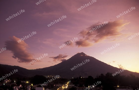 the Volcano Acatenango near the town of Antigua in Guatemala in central America.   