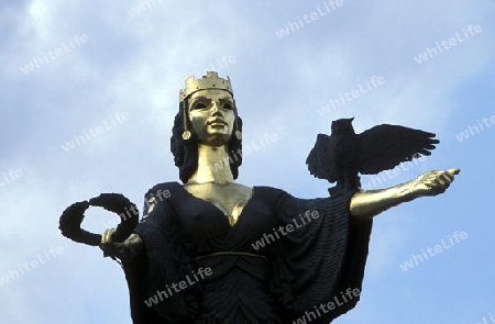 the sofia statue in the old town of the city of Sofia in Bulgaria in east Europe.