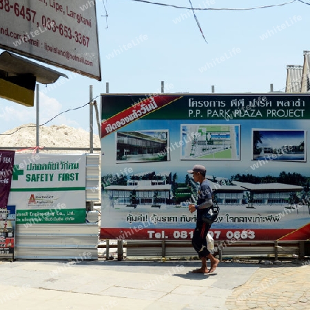 A Hotel is in construction in the Town of Ko PhiPhi on Ko Phi Phi Island outside of  the City of Krabi on the Andaman Sea in the south of Thailand. 