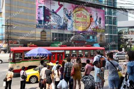 Die Innenstadt rund um den Siam Square Stadtteil im Zentrum der Hauptstadt Bangkok in Thailand. 