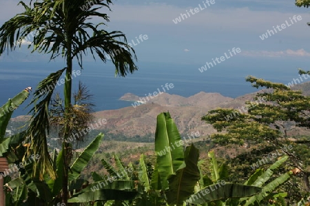 Die Landschaft oberhalb Dili der Hauptstadt von Ost Timor auf der in zwei getrennten Insel Timor in Asien.  