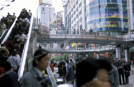 the Nanjing Dong Lu road in the City of Shanghai in china in east asia. 