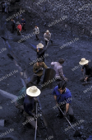 the coal workers in the village of fengjie in the three gorges valley up of the three gorges dam project in the province of hubei in china.