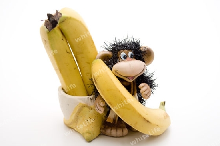 Bananen mit Affenfigur