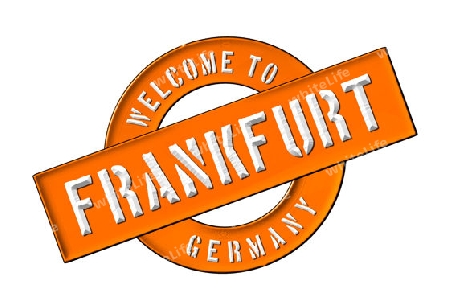 Illustration of WELCOME TO FRANKFURT as Banner for your presentation, website, inviting...