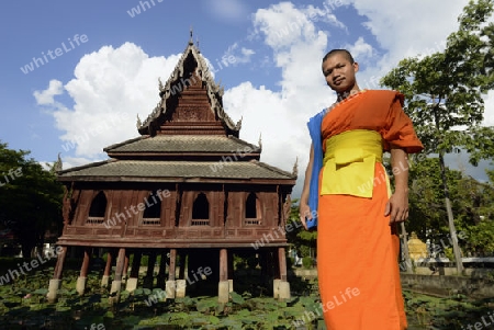 Der Tempel Wat Thung Si Meuang in der Stadt Ubon Ratchathani im nordosten von Thailand in Suedostasien.