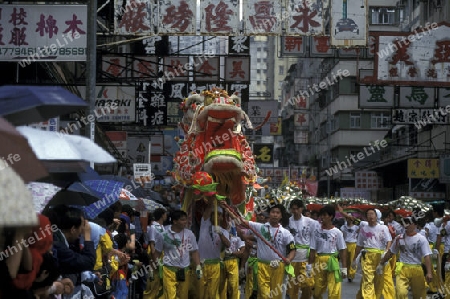 the Dragon festival at the Chinese newyear in Hong Kong in the south of China in Asia.