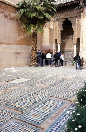 The Old Town near the Djemma del Fna Square in the old town of Marrakesh in Morocco in North Africa.
