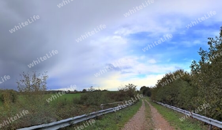 Beautiful high resolution panorama of a northern european country landscape with fields and green grass.