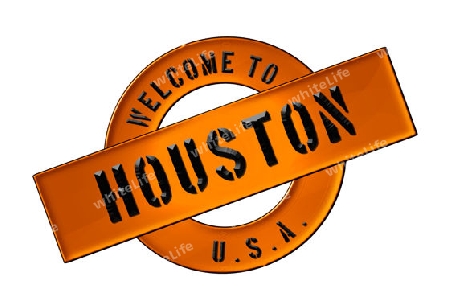 Illustration of WELCOME TO HOUSTON as Banner for your presentation, website, inviting...