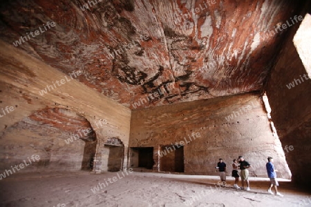 the Royal Tombs in the Temple city of Petra in Jordan in the middle east.