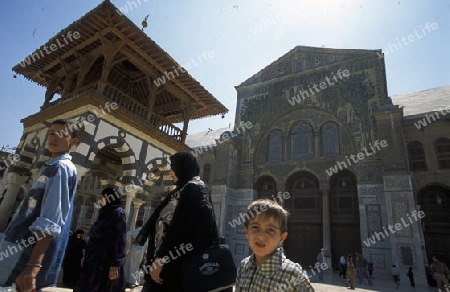 Die Umayyad Moschee in der Hauptstadt Damaskus in Syrien im Nahen Osten.