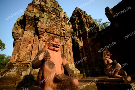 The Tempel Ruin of  Banteay Srei about 32 Km north of the Temple City of Angkor near the City of Siem Riep in the west of Cambodia.