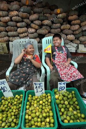 Menschen auf dem Grossen Lebensmittelmarkt von Talat Warorot in Chiang Mai im Norden von Thailand.