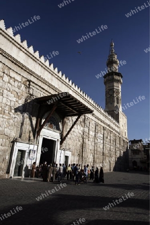 Asien, Naher Osten, Syrien, Damaskus,   Der Innenhof der  Omaijad Moschee im Souq und Altstadt von Damaskus in der Hauptstadt von Syrien. 