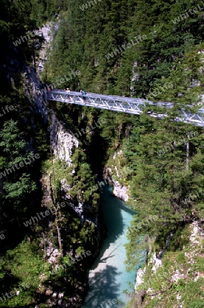 Bruecke am Erlebnispfad Leutaschklamm