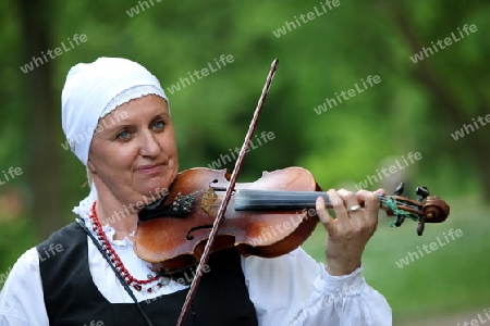 a Summer Festival in a Parc in the old City of Vilnius in the Baltic State of Lithuania,  