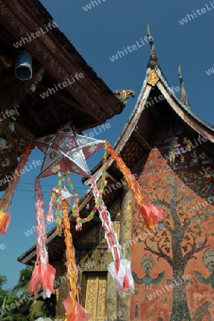 Der Tempel Xieng Thong in der Altstadt von Luang Prabang in Zentrallaos von Laos in Suedostasien.