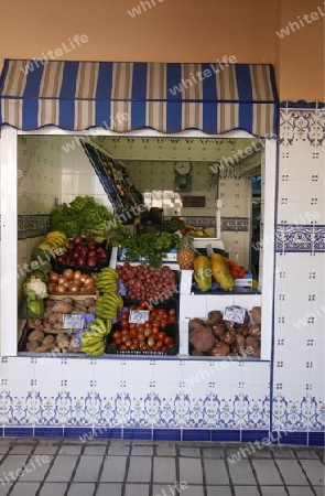 The Market Hall of the City of Santa Cruz on the Island of Tenerife on the Islands of Canary Islands of Spain in the Atlantic.  