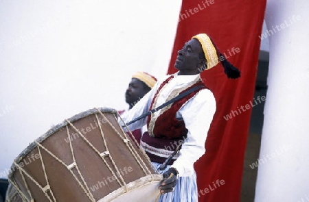 Ein Kulturelle Show auf der Insel Jierba im Sueden von Tunesien in Nordafrika