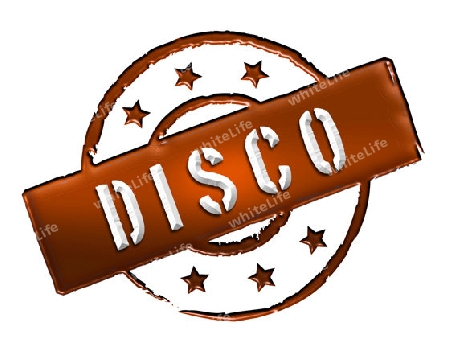 Sign, symbol, stamp or icon for your presentation, for websites and many more named DISCO