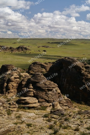 Felsen in der Steppe