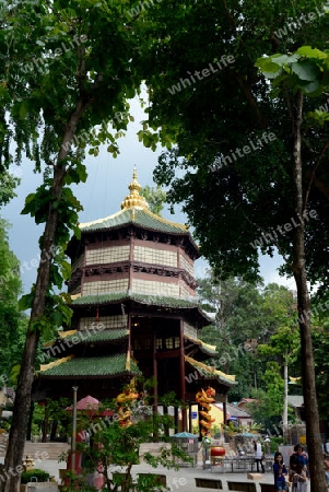 The Temple Wat Tham Seau outside the City centre of Krabi on the Andaman Sea in the south of Thailand. 