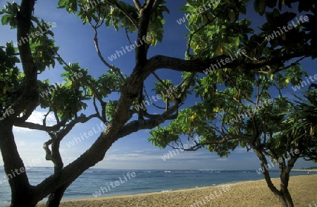 Ein Strand in Nusa Dua im Sueden der Insel Bali in Indonesien in Suedostasien.