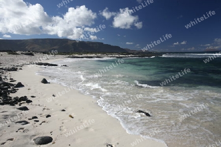 the Beach  Bajo de los Sables near the village of  Playa de la Canteria on the Island of Lanzarote on the Canary Islands of Spain in the Atlantic Ocean. on the Island of Lanzarote on the Canary Islands of Spain in the Atlantic Ocean.
