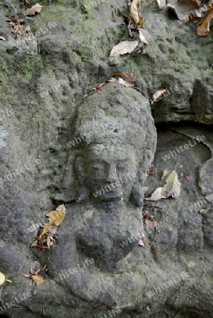 The Tempel Ruin of  Kbal Spean 50 Km northeast of in the Temple City of Angkor near the City of Siem Riep in the west of Cambodia.