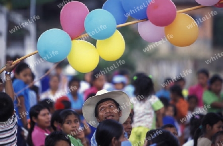 a christmas party in the old town of the city Copan in Honduras in Central America,