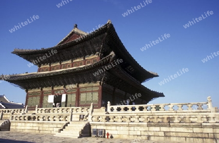 Der Gyeongbokggung Palast im Zentrumvon Seoul der Hauptstadt von Suekorea in Ostasien..