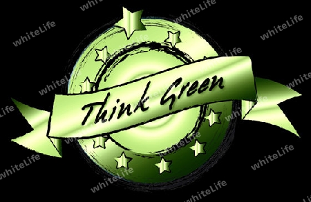 Illustration of a sustainable green thinking as sketched banner