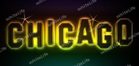 Chicago Illustration as LED Lights for your Presentation or website