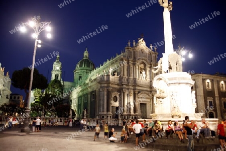 the Dom Sant Agata at the Piazza del Duomo in the old Town of Catania in Sicily in south Italy in Europe.