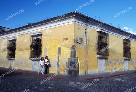 the old town in the city of Antigua in Guatemala in central America.   