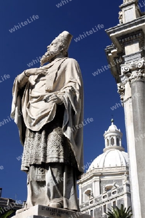 the Dom Sant Agata at the Piazza del Duomo in the old Town of Catania in Sicily in south Italy in Europe.