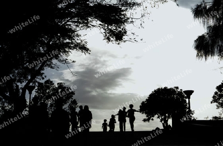 Der Aussichtspunkt Kap Promthep bei der Rawai Beach im sueden der Insel Phuket im sueden von Thailand in Suedostasien.