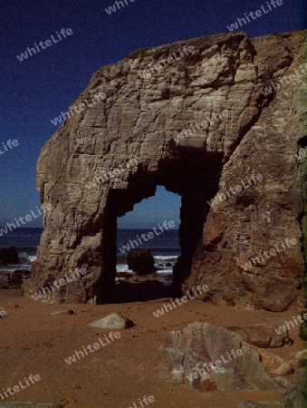 Natursteinbogen an der Cotes Sauvages der Presque Ils de Quiberon in der S?dbretagne