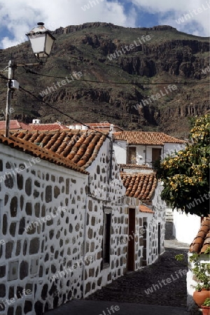 the  mountain Village of  Fataga in the centre of the Canary Island of Spain in the Atlantic ocean.