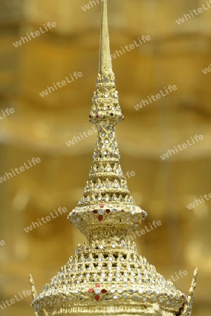 Die Tempelanlage des Wat Phra Kaew in der Hauptstadt Bangkok von Thailand in Suedostasien.