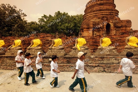 Der Wat Yai Chai Tempel in der Tempelstadt Ayutthaya noerdlich von Bangkok in Thailand.  (KEYSTONE/Urs Flueeler)