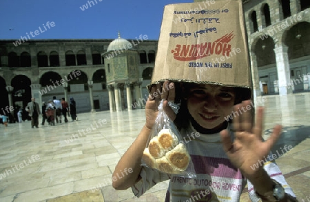 Die Umayyad Moschee in der Hauptstadt Damaskus in Syrien im Nahen Osten.