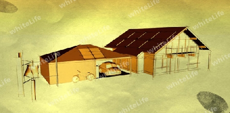 New, modern, sustainable Architecture with solar and wind energy, e-car and e-bike