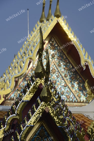 Die Tempelanlage des Wat Pho in der Hauptstadt Bangkok von Thailand in Suedostasien.