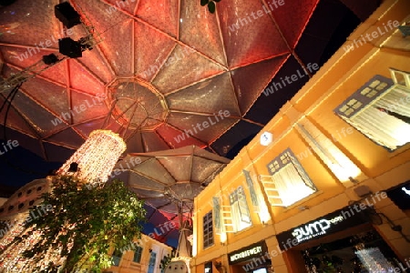 Die Architektur am Clarke Quay von Singapur im Inselstaat Singapur in Asien.