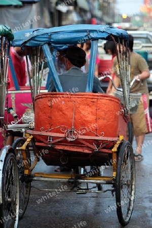 people transport at the Morningmarket in Nonthaburi north of the city of Bangkok in Thailand in Suedostasien.