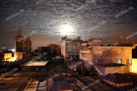 The Medina of old City in the historical Town of Fes in Morocco in north Africa.